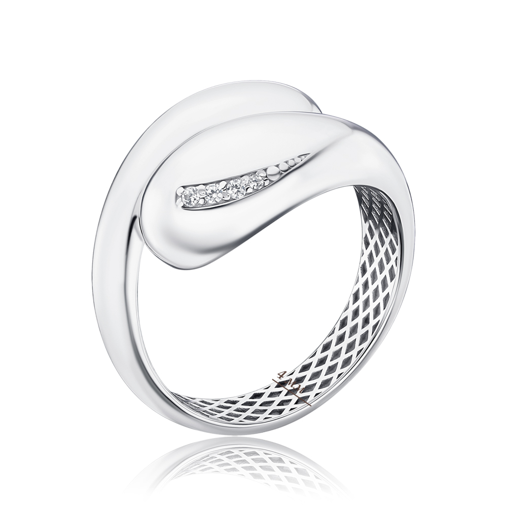 Золота каблучка з фіанітами 17083/02/1/36