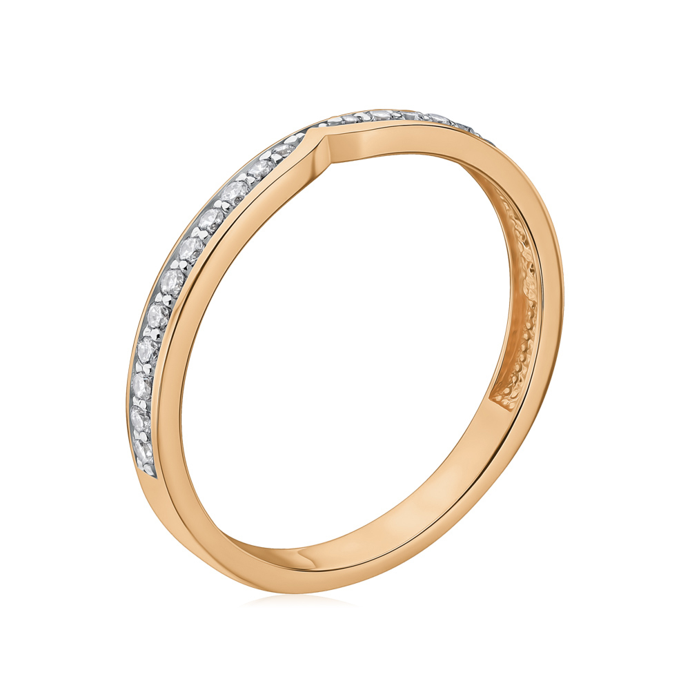 Золотое кольцо с фианитами 17195/01/1/36