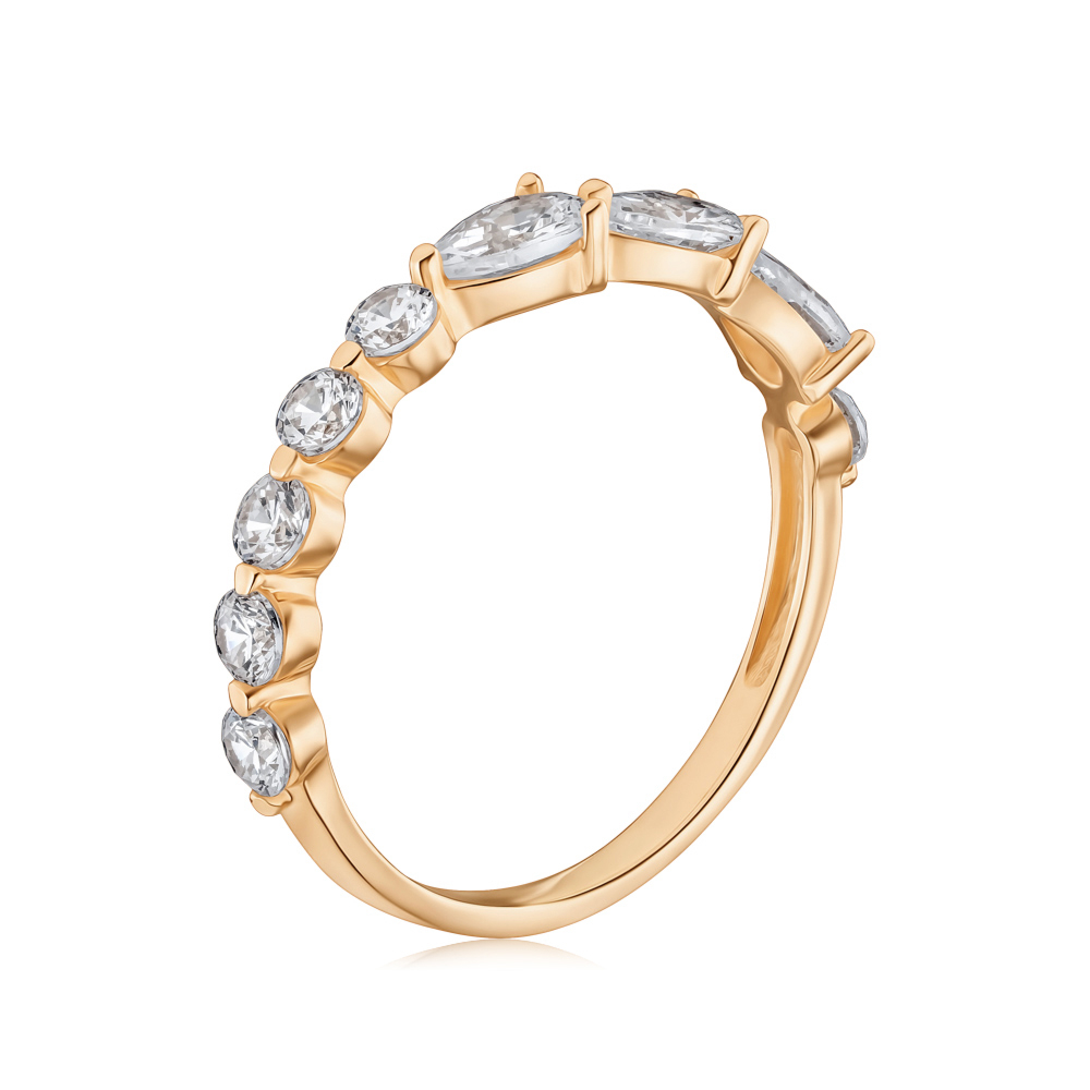 Золота каблучка з фіанітами 17200/01/0/3657
