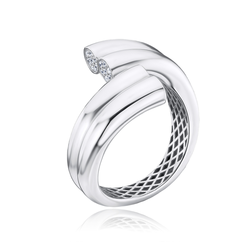 Золота каблучка з фіанітами 17227/02/1/1