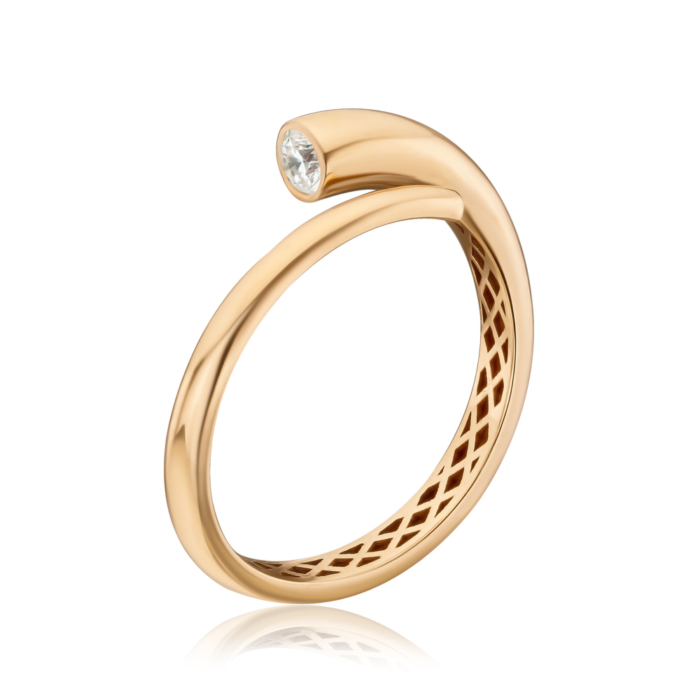 Золотое кольцо с фианитом 17250/01/0/28