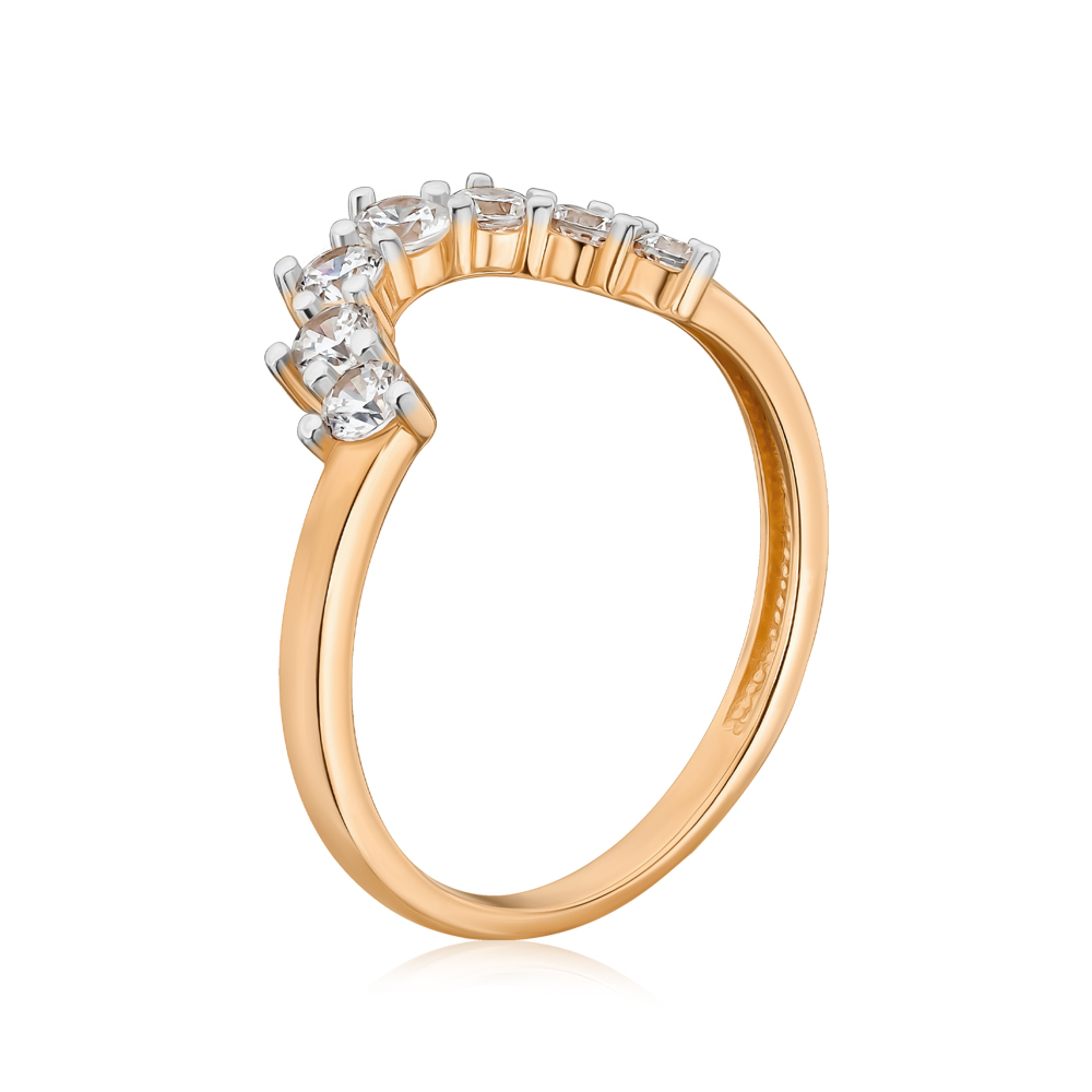 Золота каблучка з фіанітами Tesori 17279-3/01/1/4638