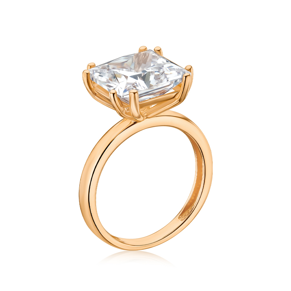 Золота каблучка з фіанітом Tesori 17279/01/0/21636