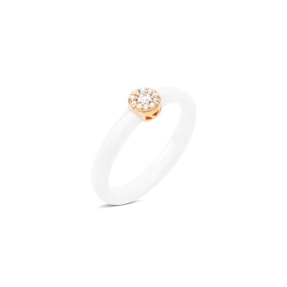 Керамічна каблучка з діамантами. Артикул UG518/0434/00/01/01