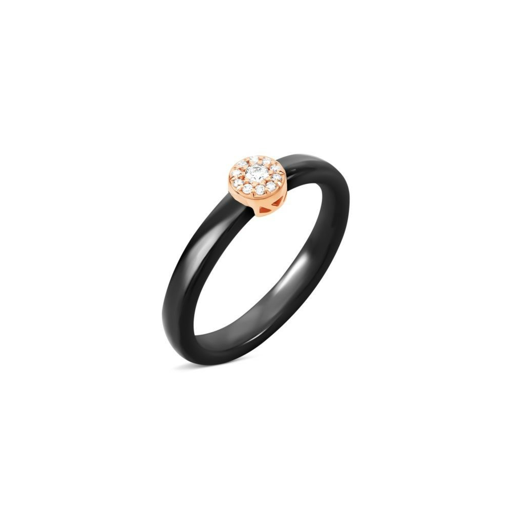 Керамічна каблучка з діамантами. Артикул UG518/0434/00/02/01