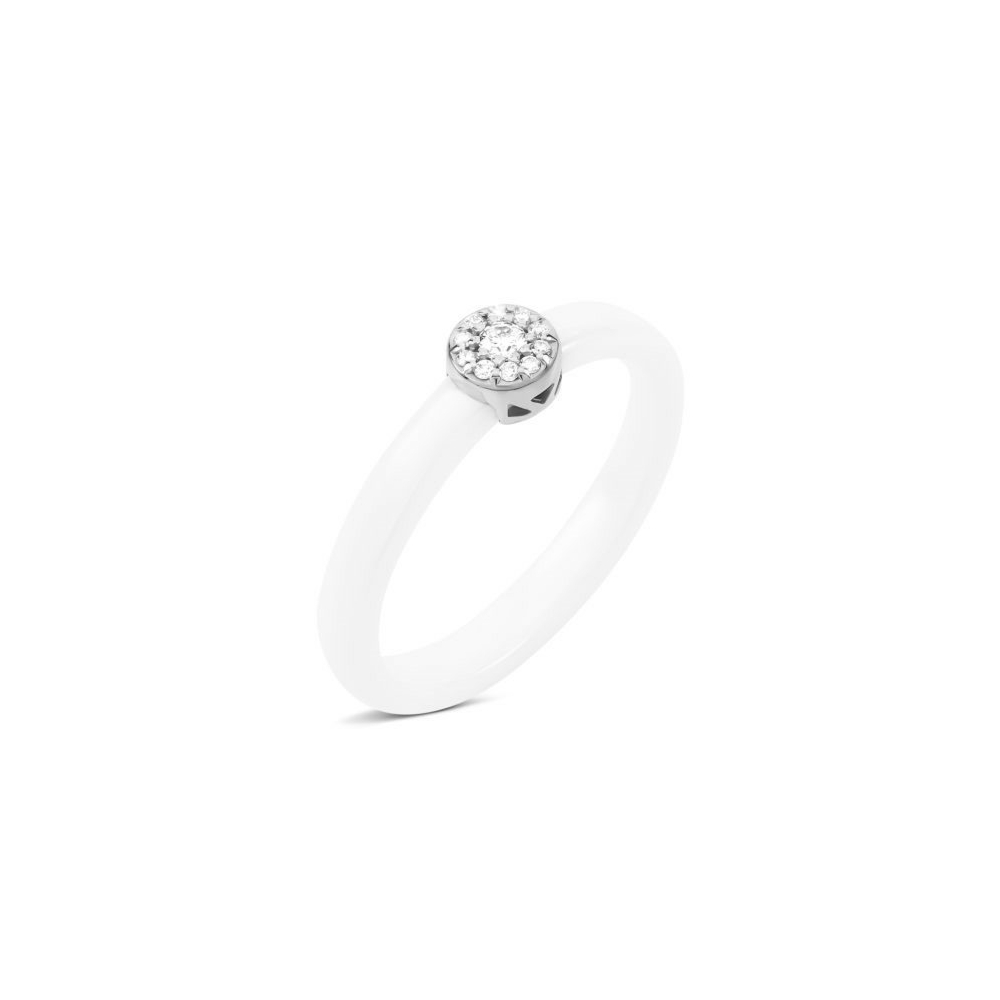 Керамічна каблучка з діамантами. Артикул UG518/0434/02/01/02