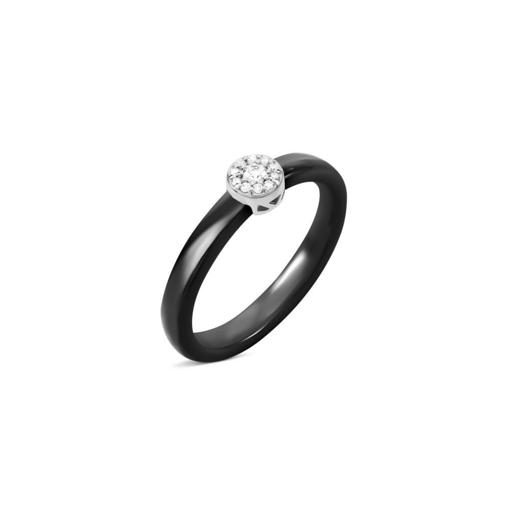 Керамічна каблучка з діамантами. Артикул UG518/0434/02/02/02