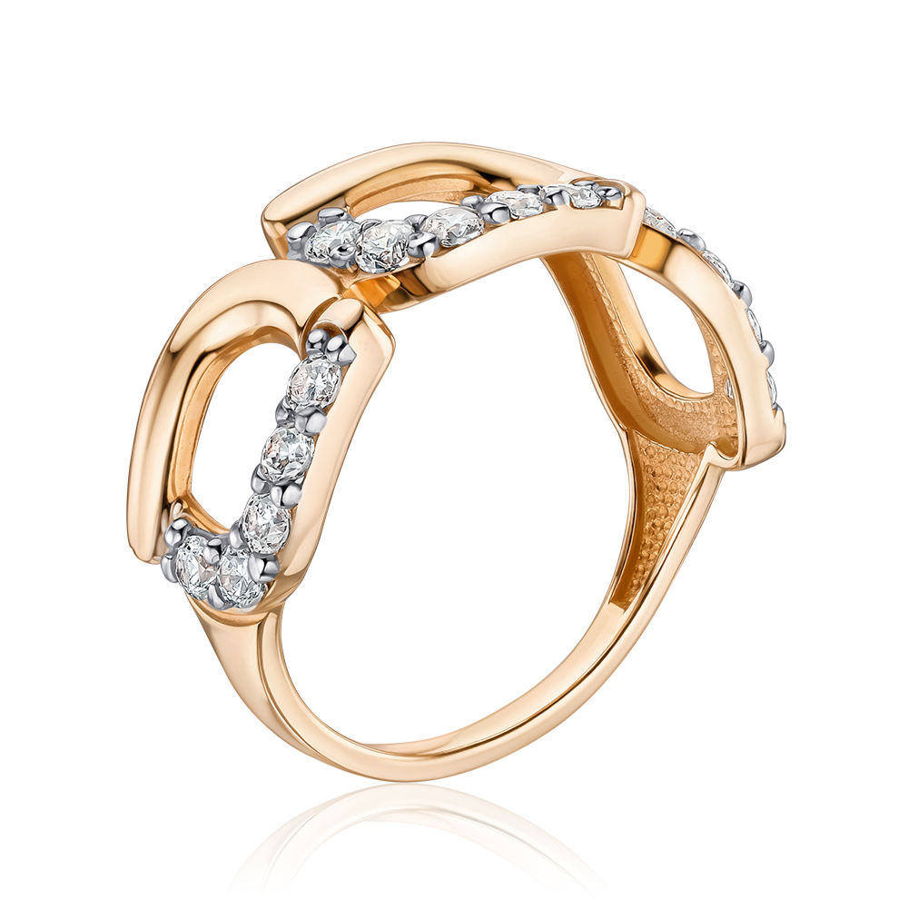 Золота каблучка з фіанітами 18076/01/1/17