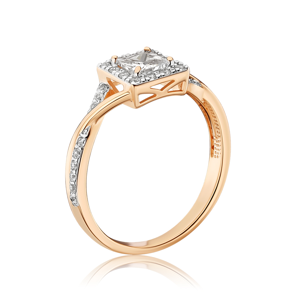 Золота каблучка з фіанітами 18185/01/1/4137