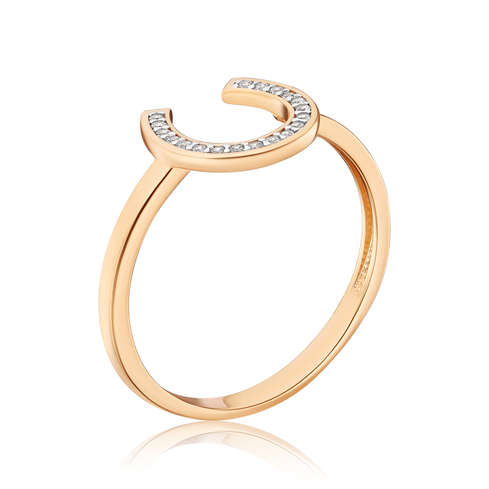 Золотое кольцо с фианитами 18196/01/1/1