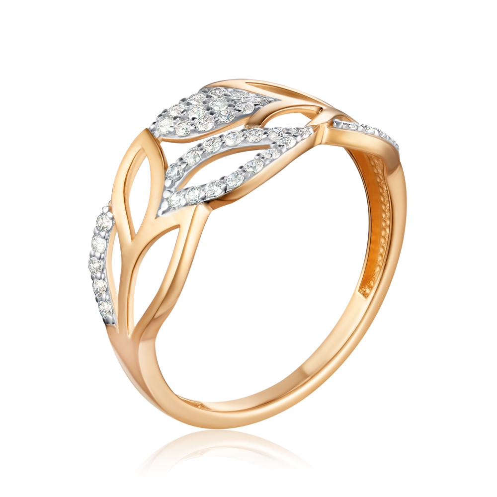 Золота каблучка з фіанітами 18205/01/1/1