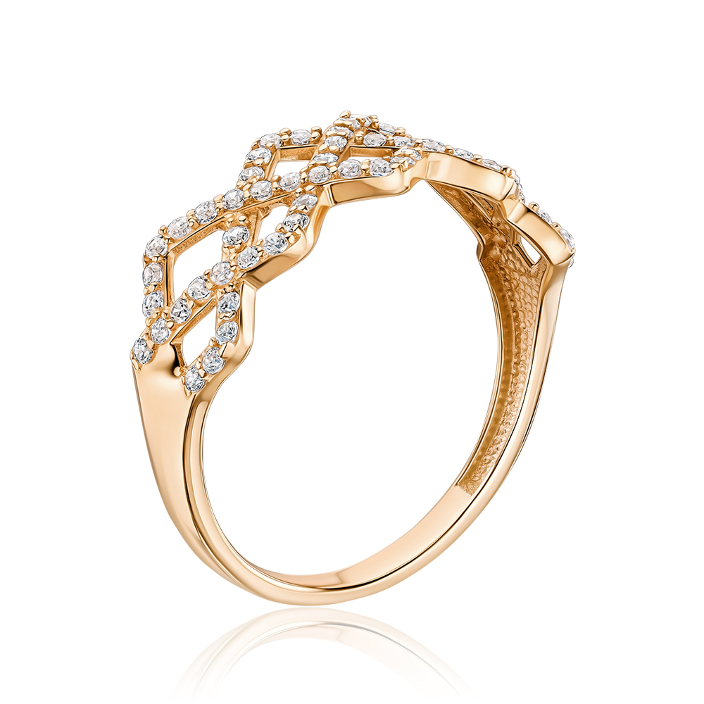 Золотое кольцо с фианитами 18220/01/0/1