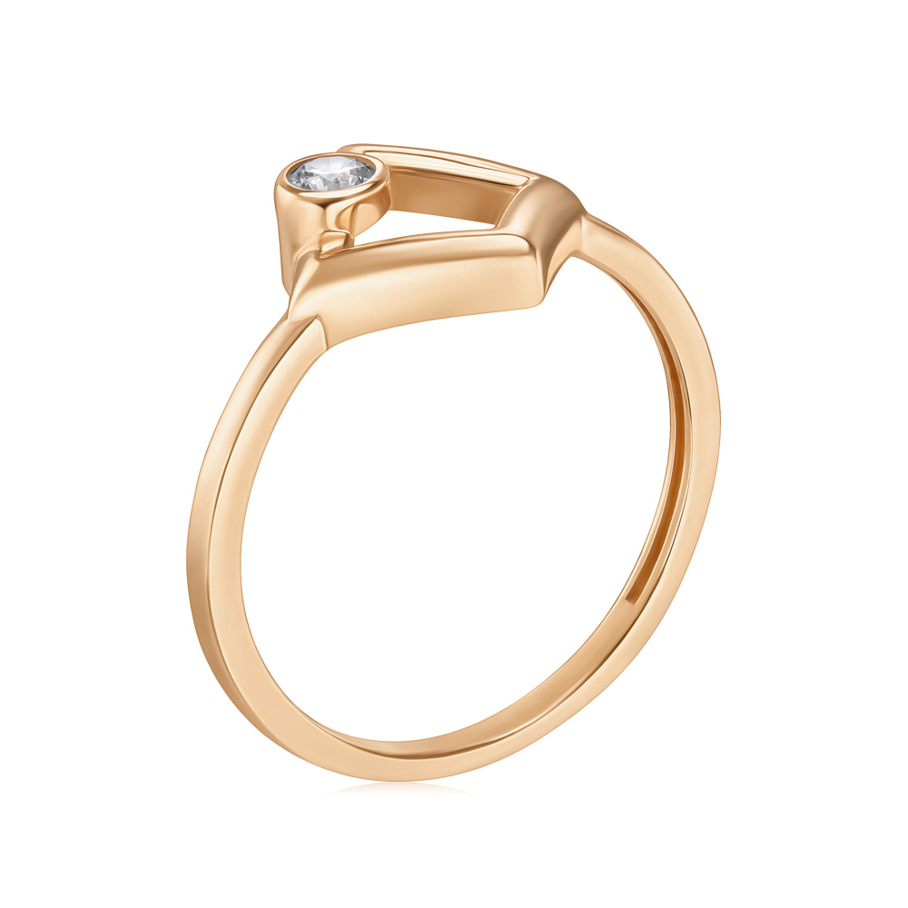 Золота каблучка з фіанітом 18359/01/0/171