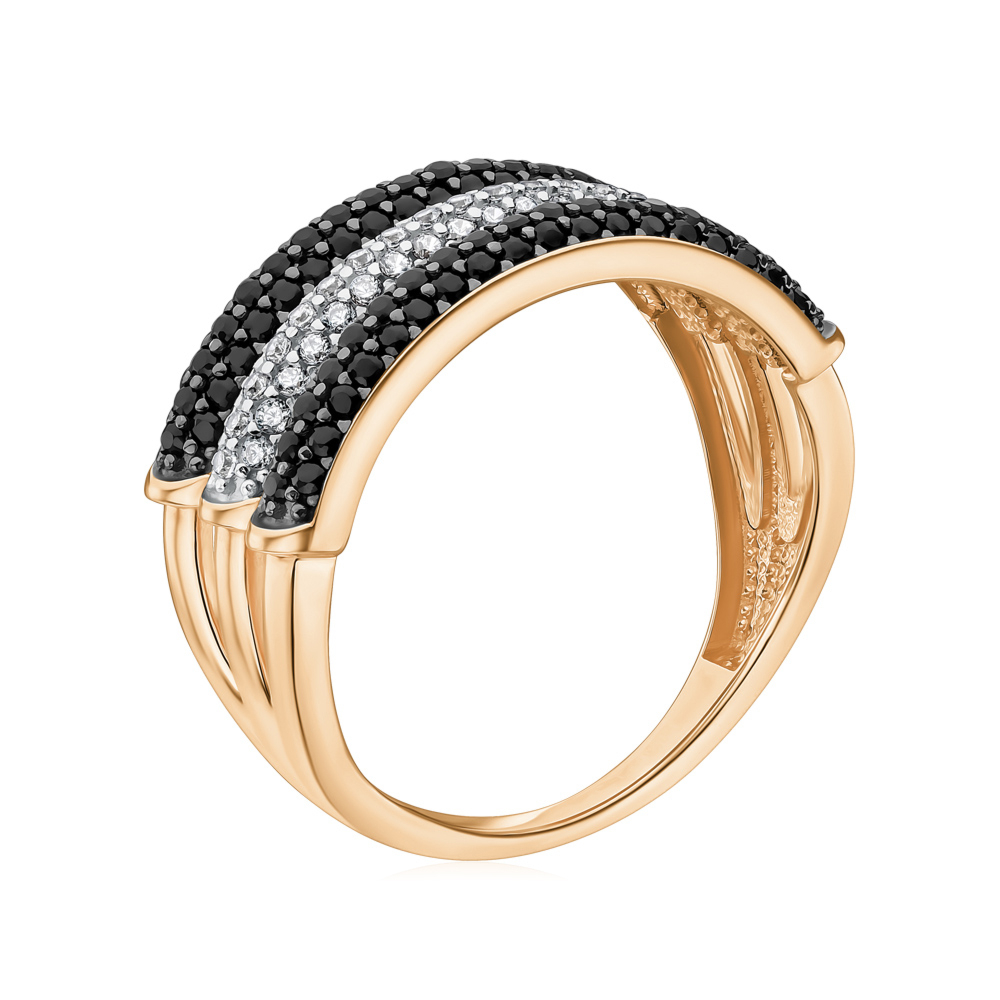 Золотое кольцо с фианитами 18665/01/1/7