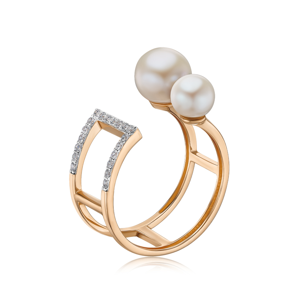 Золота каблучка з перлами 18800/01/1/4928