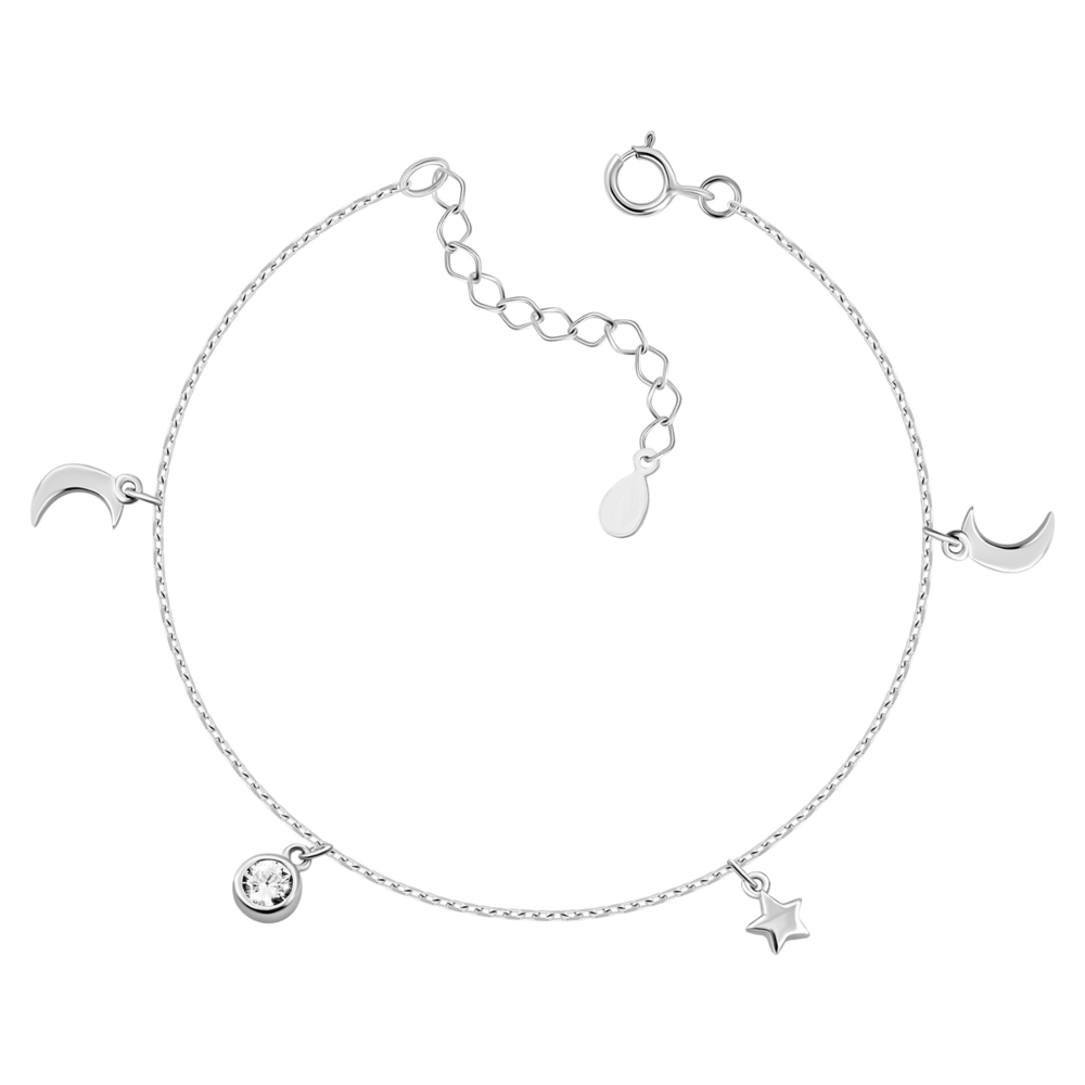 Серебряный браслет с фианитами. Артикул UG51BR69115