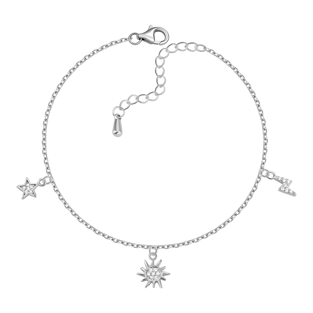 Серебряный браслет с фианитами. Артикул UG51BR72422