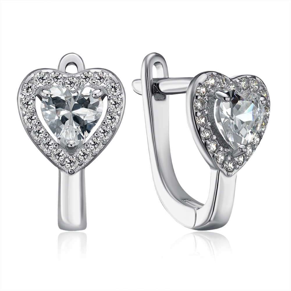 Серебряные серьги с фианитами. Артикул 1EA104404-E/12/1