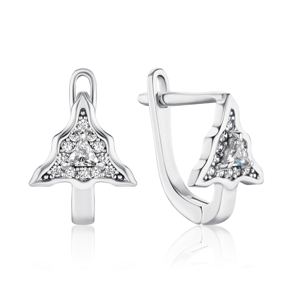 Серебряные серьги с фианитами 1EA92011-E/12/1
