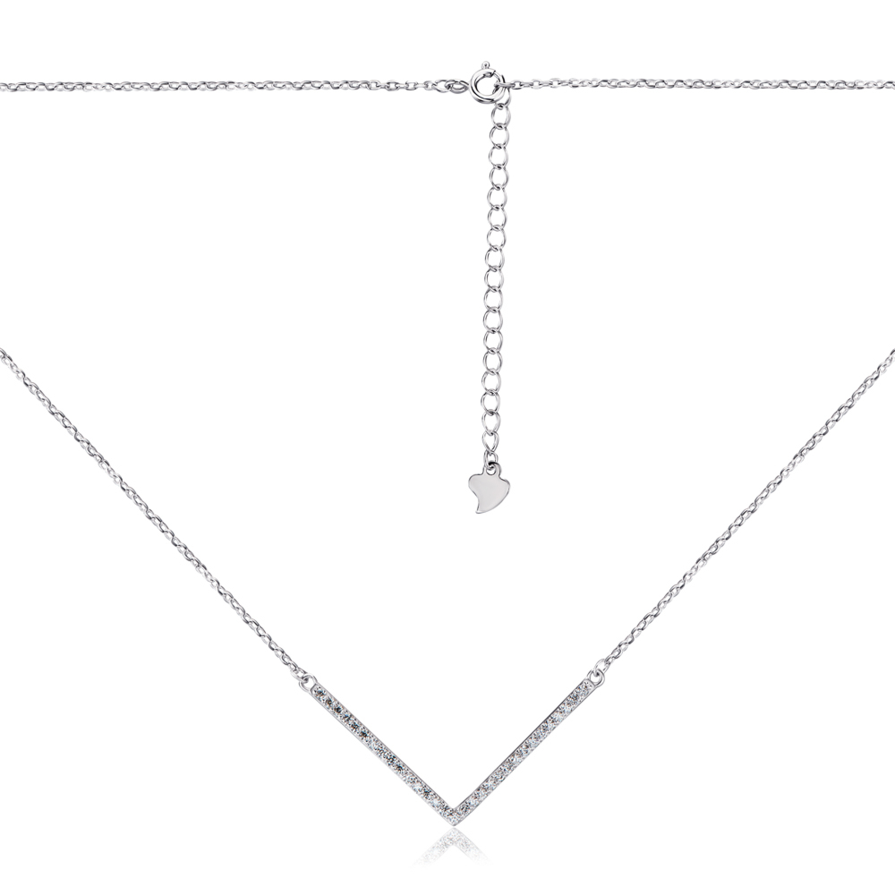 Серебряное колье с фианитами. Артикул 1NE51625-L/12/1
