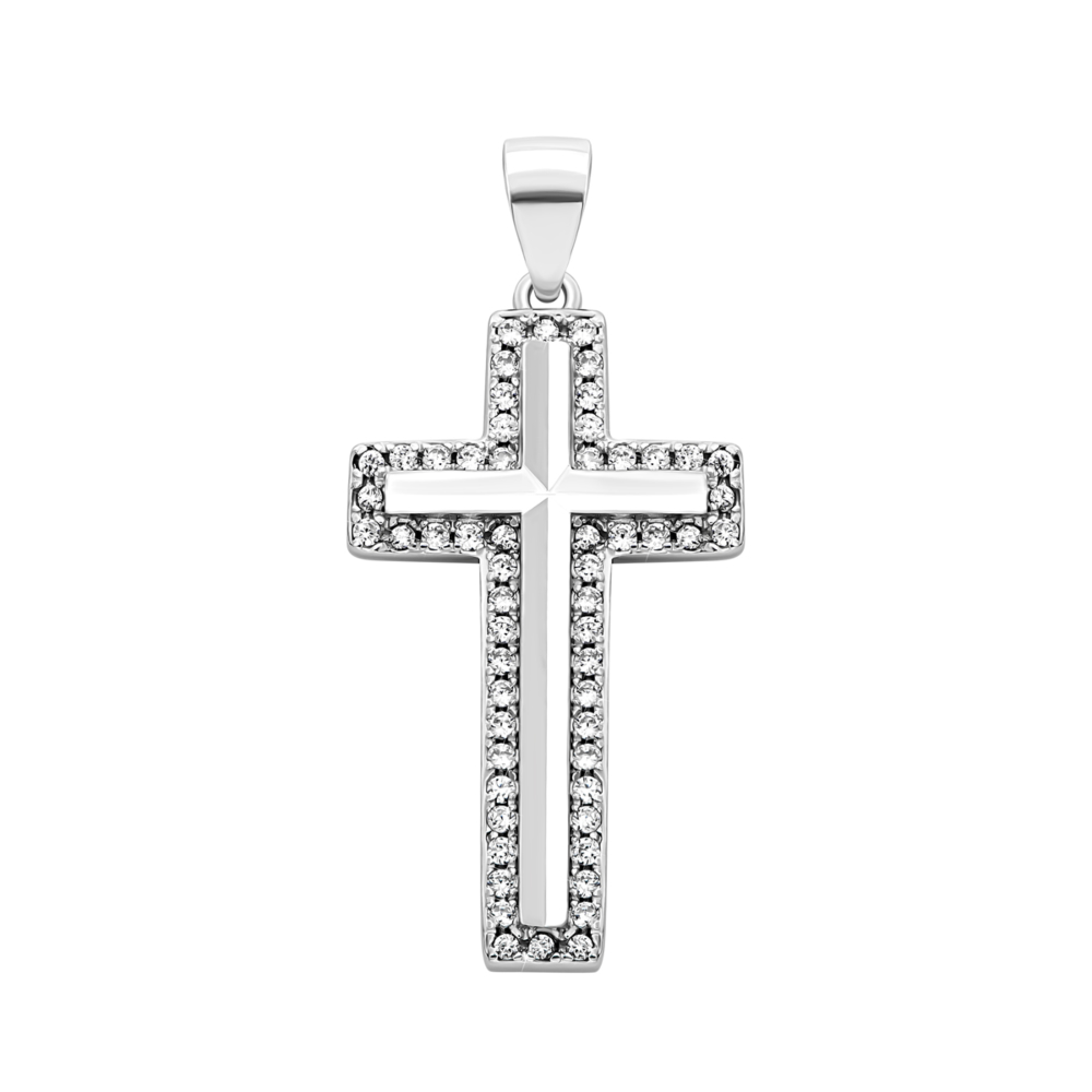 Серебряный крестик с фианитами. Артикул UG51PE4498