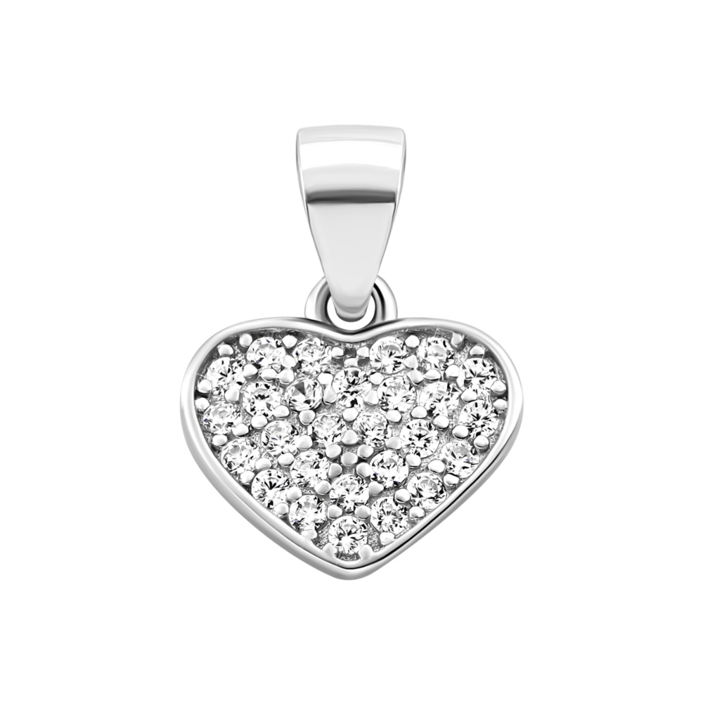 Серебряная подвеска Сердце с фианитами. Артикул UG51PE69498