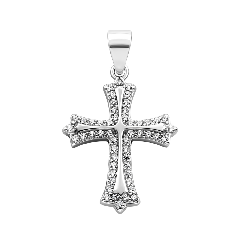 Серебряный крестик с фианитами. Артикул UG51PE69525