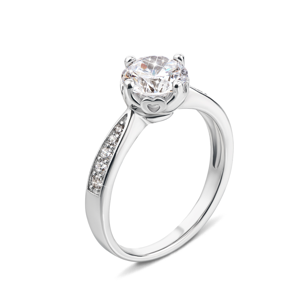 Серебряное кольцо с фианитами. Артикул 1RI58837-R
