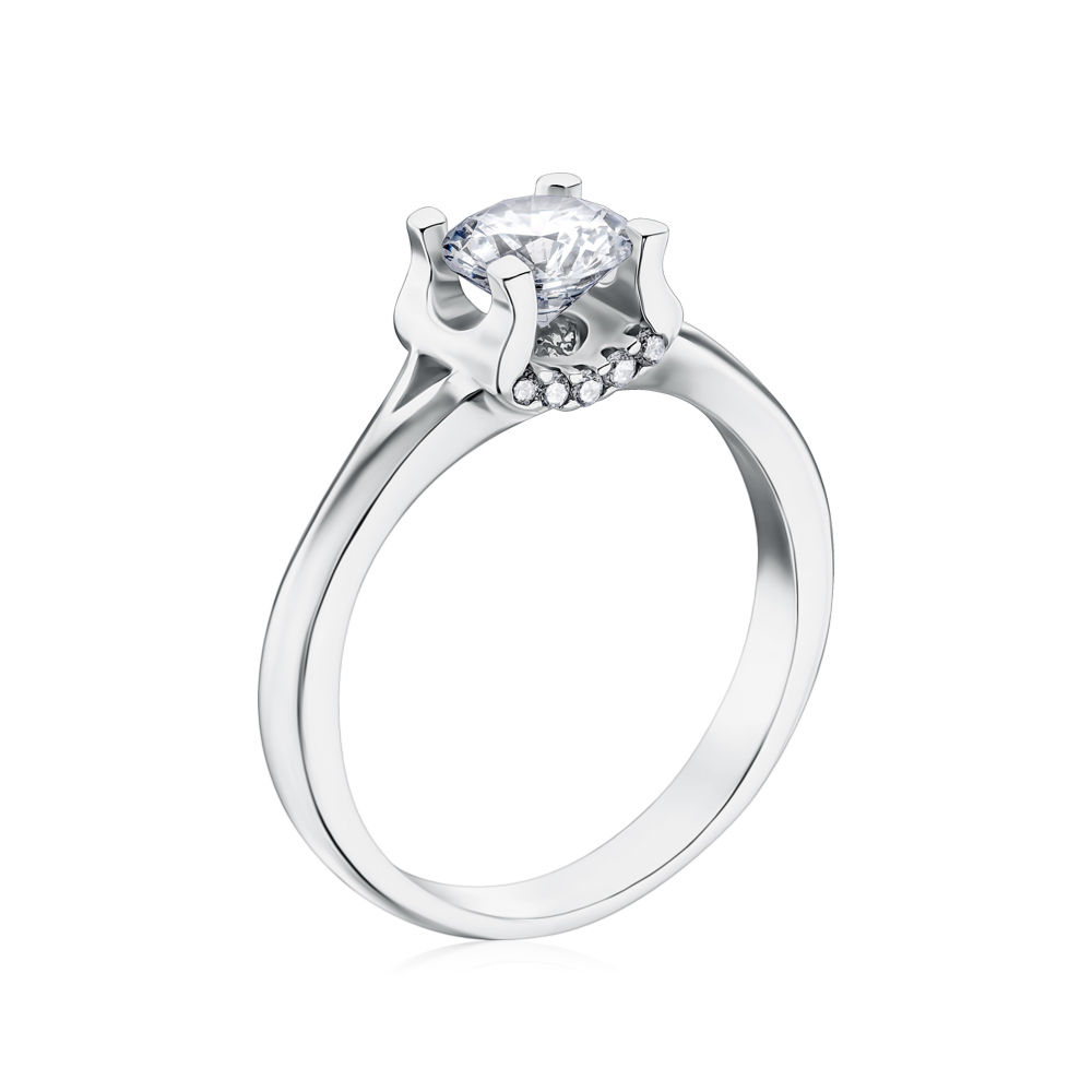 Срібна каблучка з фіанітом 1RI59157-R/12/1