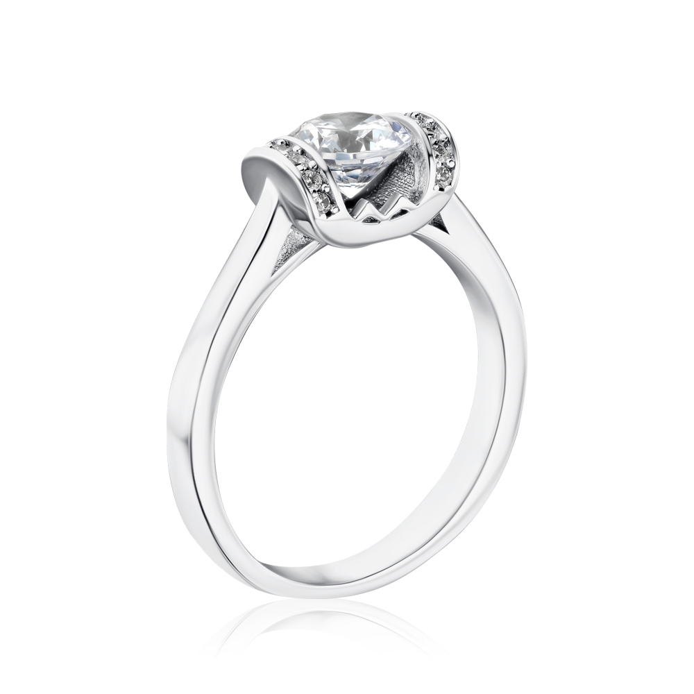 Серебряное кольцо с фианитами 1RI59284-R/12/1