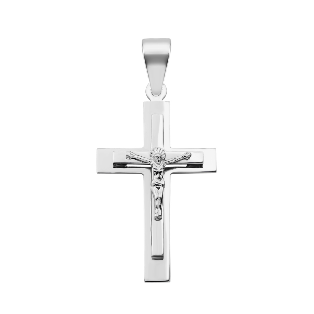 Срібний хрестик. Розп'яття Христове. Артикул UG52-0152.0.2