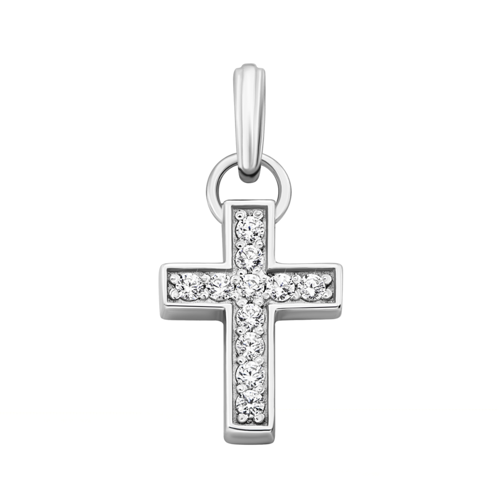 Серебряный крестик с фианитами. Артикул UG52-0481.0.2
