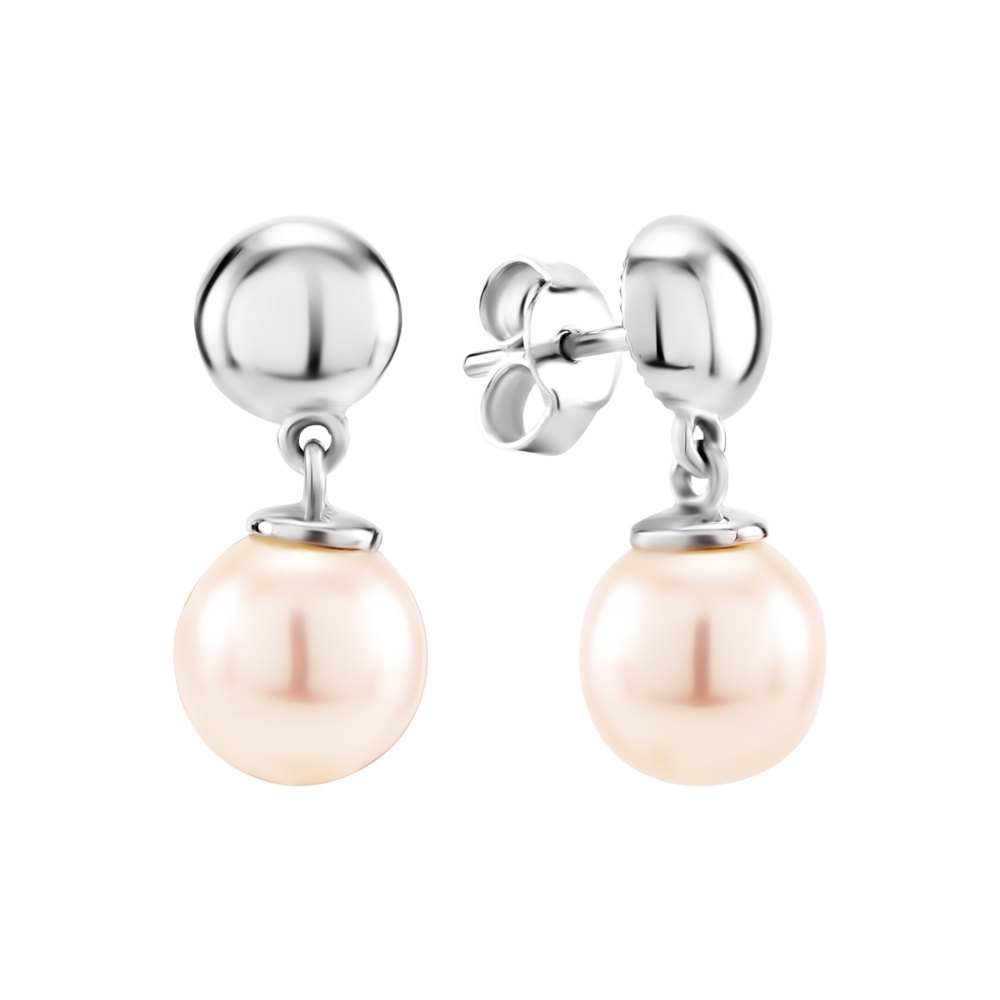 Золоті сережки-підвіски з перлами. Артикул UG52/50/516