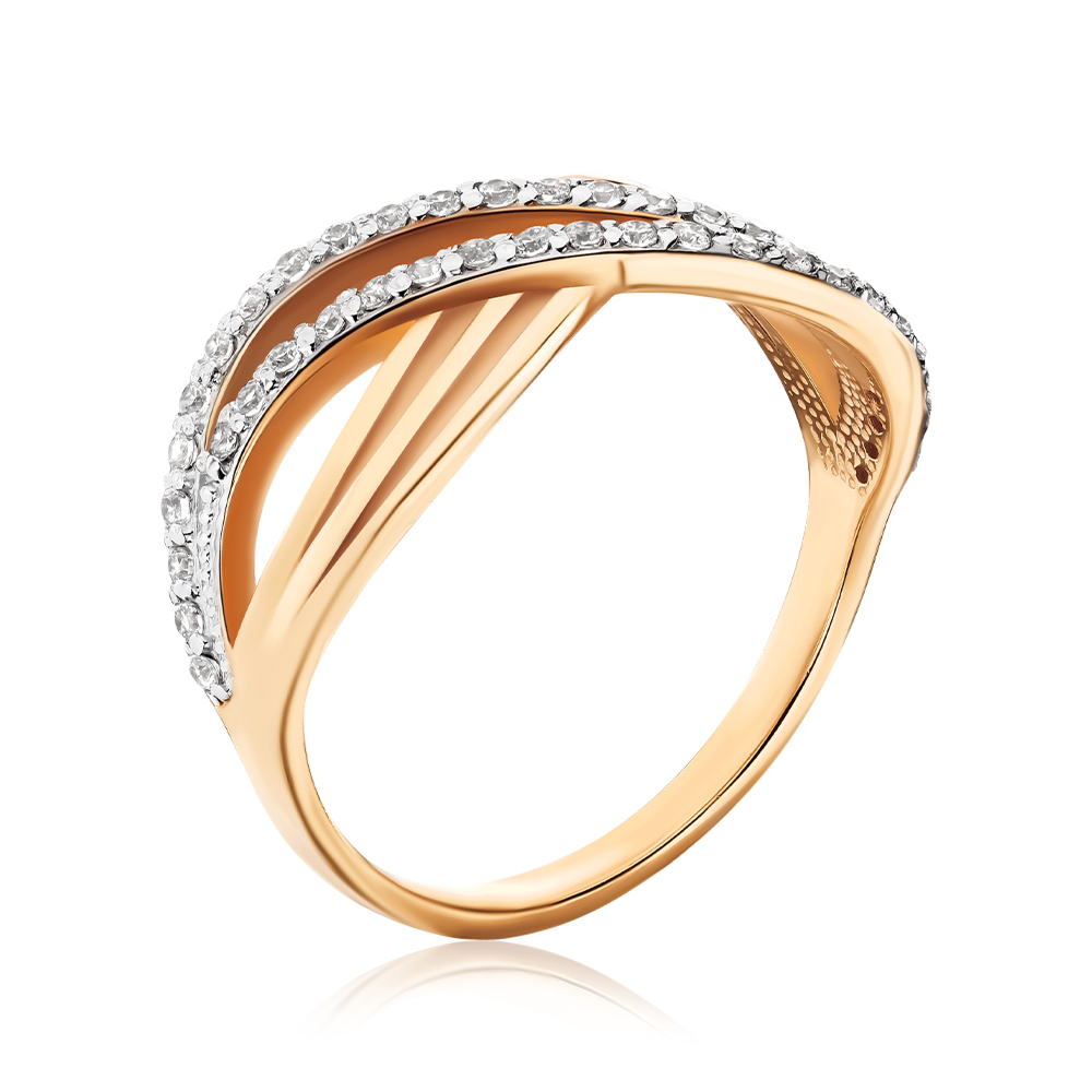 Золотое кольцо с фианитами 12012 с