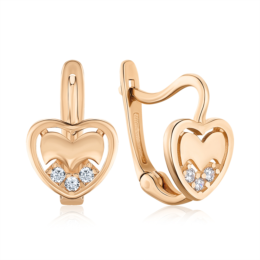 Золотые серьги с фианитами 2104908101