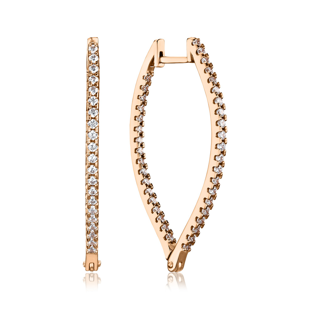 Золотые серьги с фианитами 2108645101