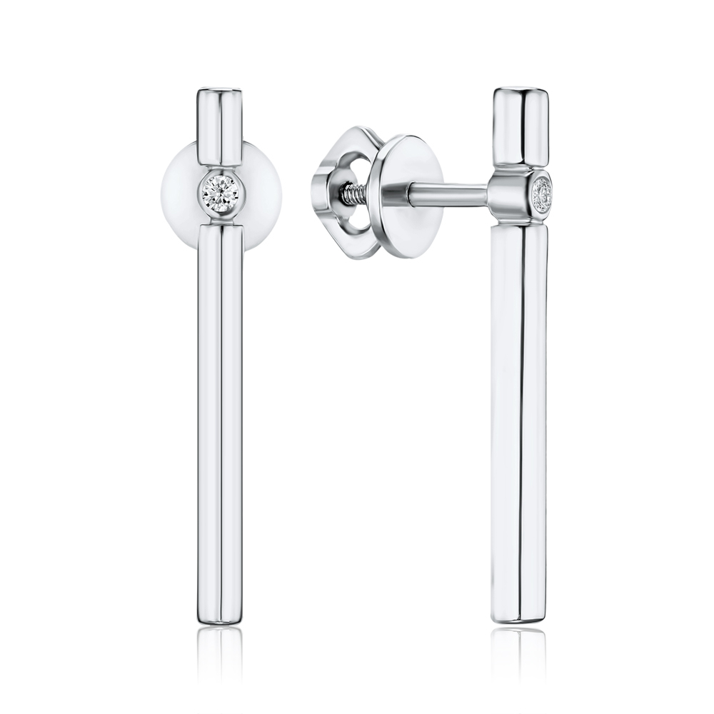 Срібні сережки з фіанітом 21108р