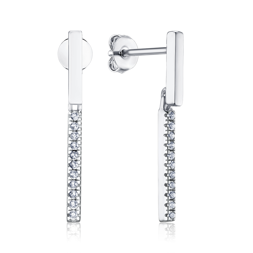 Серебряные серьги с фианитом 21134р