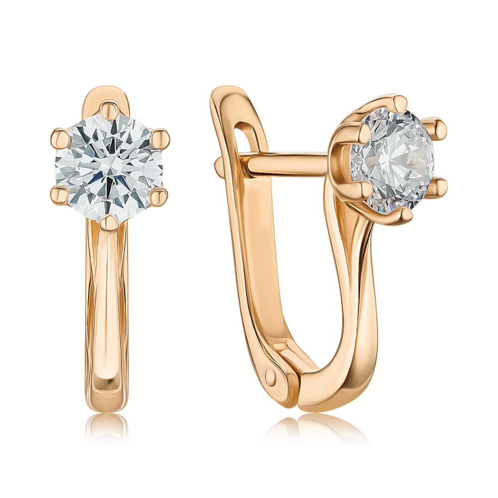 Золоті сережки з фіанітом Tesori 21762/01/0/4024