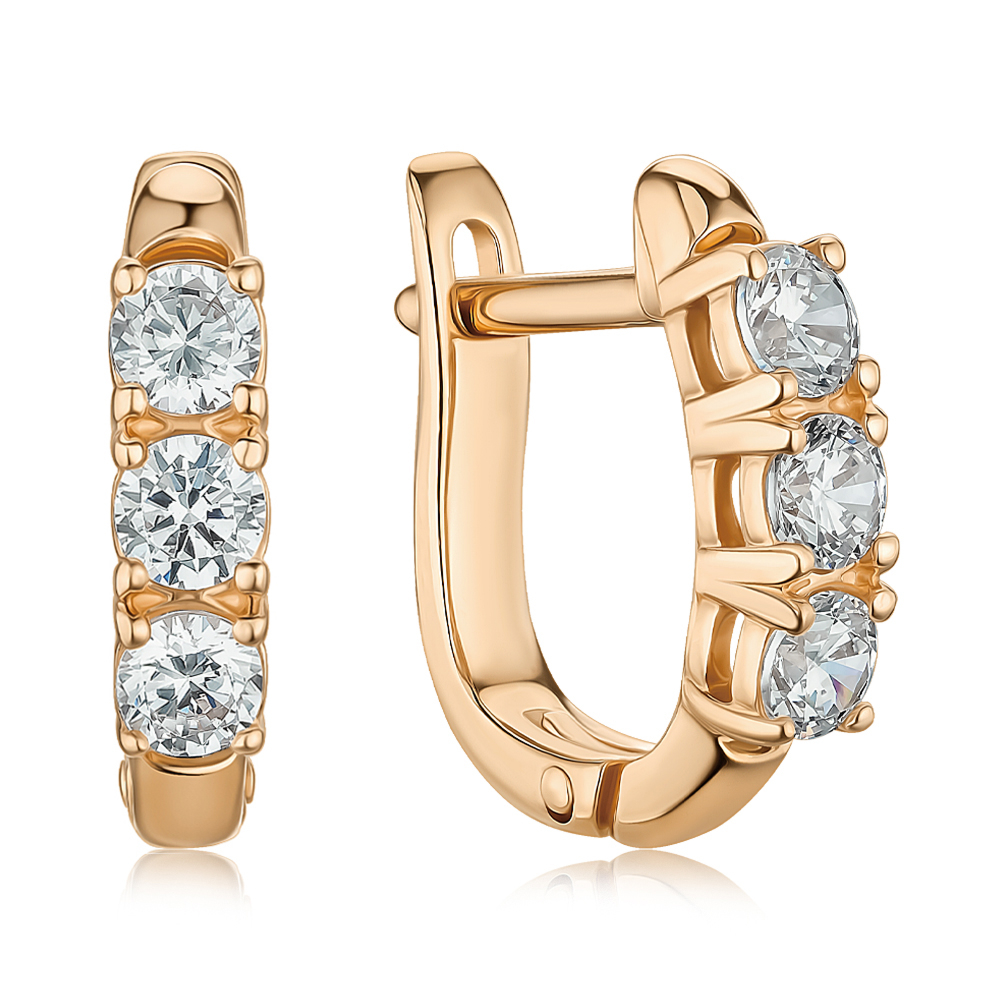 Золоті сережки з фіанітами Tesori 21863/01/0/4035