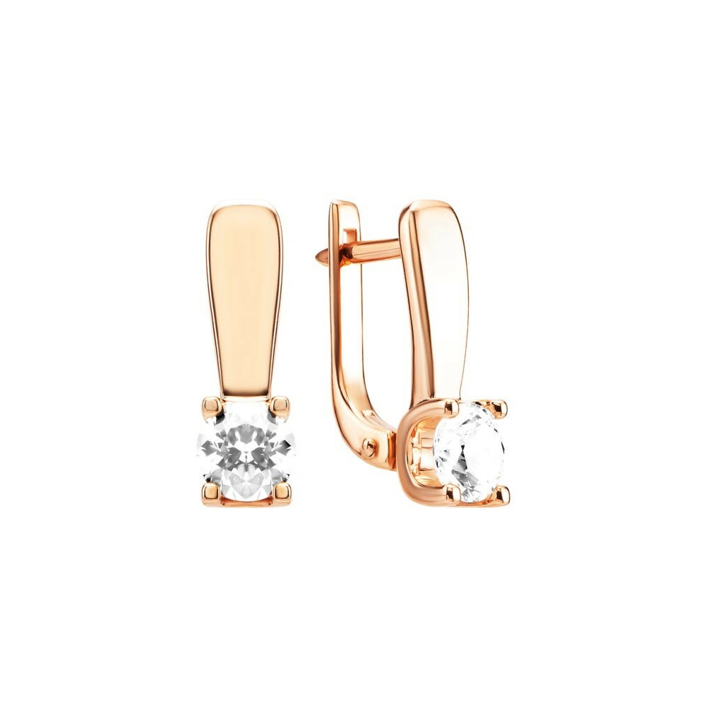 Золотые серьги с фианитами. Артикул UG5219132810101