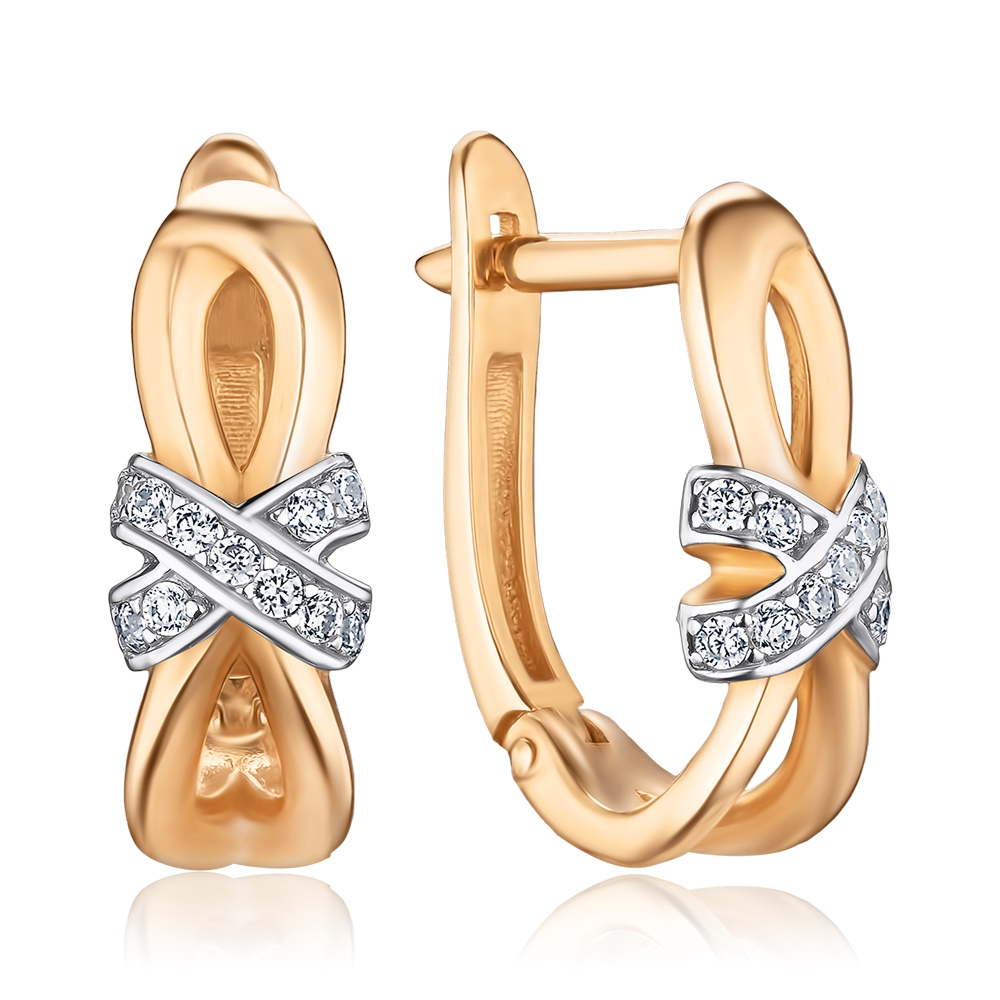 Золоті сережки з фіанітами 2191640101