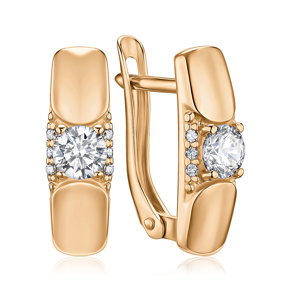 Золотые серьги с фианитами Tesori 21947/01/0/4196