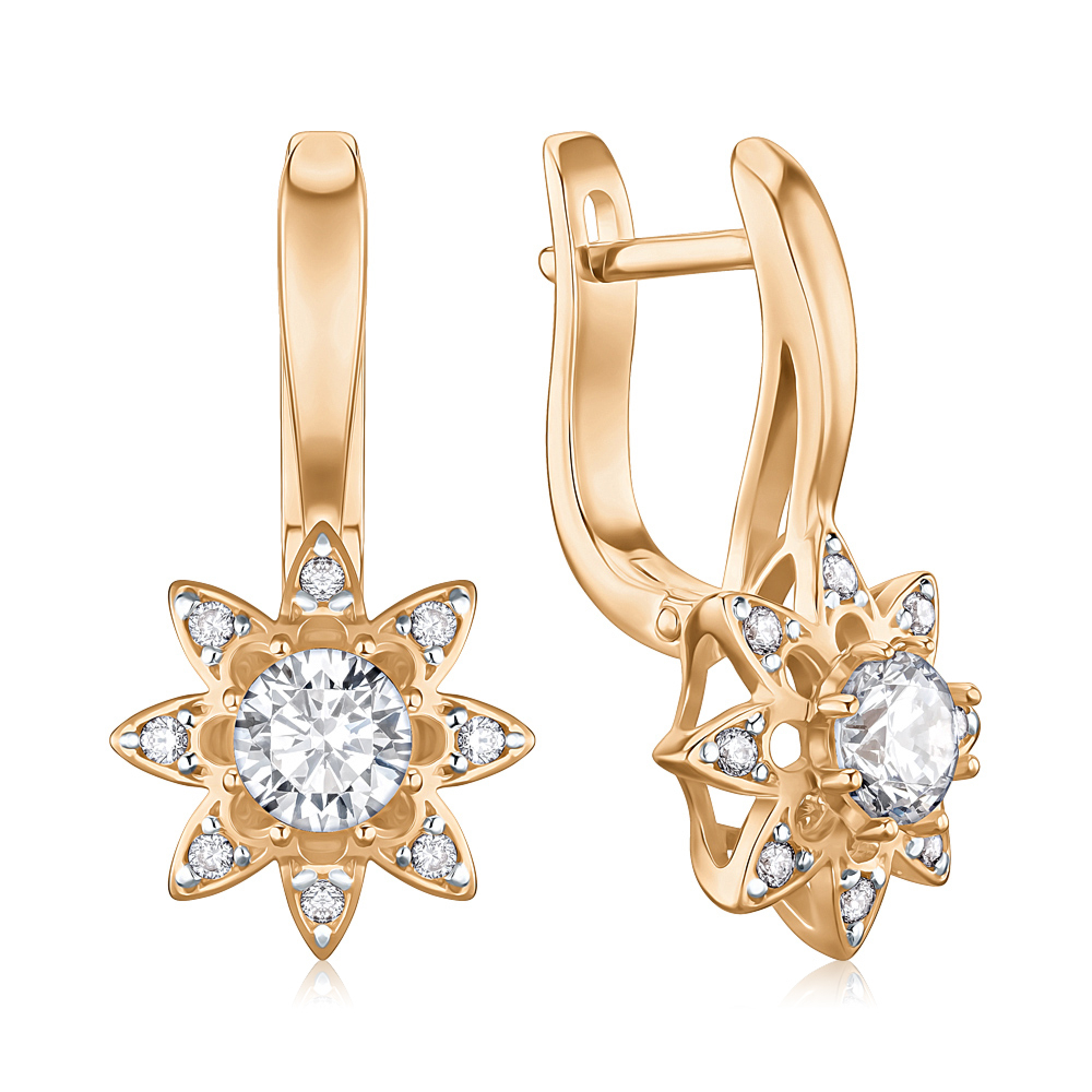 Золотые серьги с фианитами Tesori 21966/01/1/4249