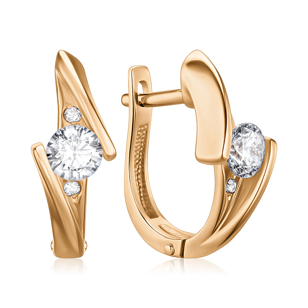 Золотые серьги с фианитами Tesori 21967/01/0/4486