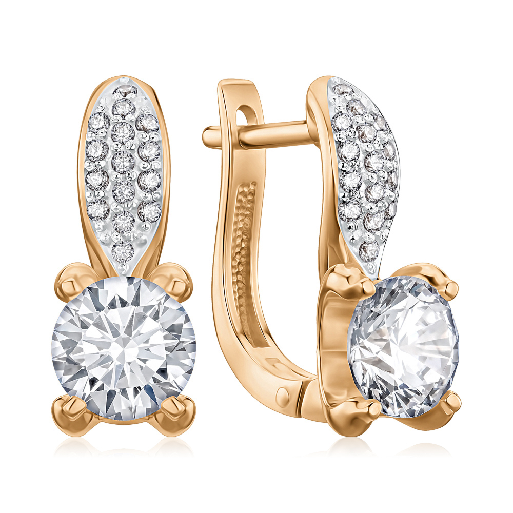 Золоті сережки з фіанітами Tesori 21968/01/1/4274