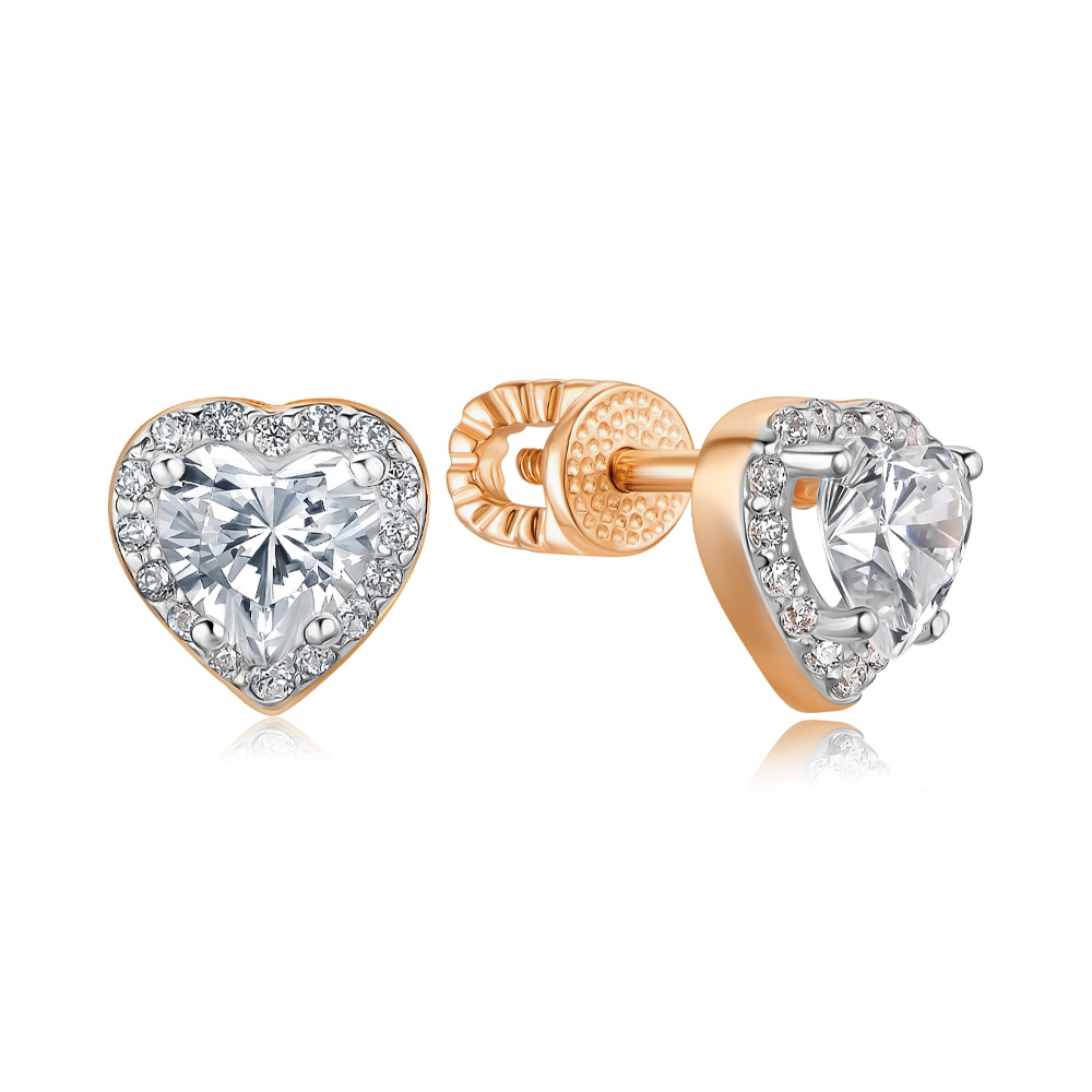 Золотые серьги с фианитами Tesori 22289/01/1/4264