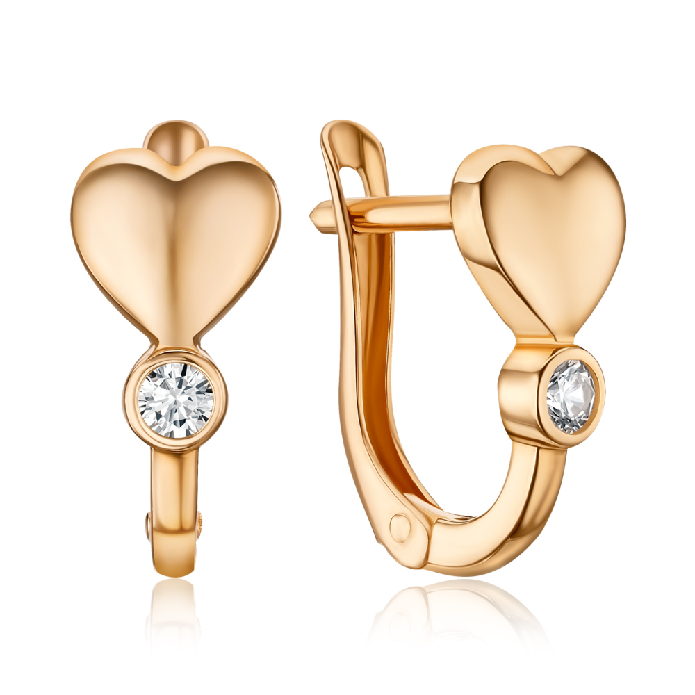 Золоті сережки з фіанітом 23774/01/0/52