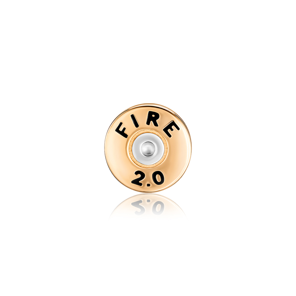 Золота сережка-пусет з емаллю 23997/01/1/389