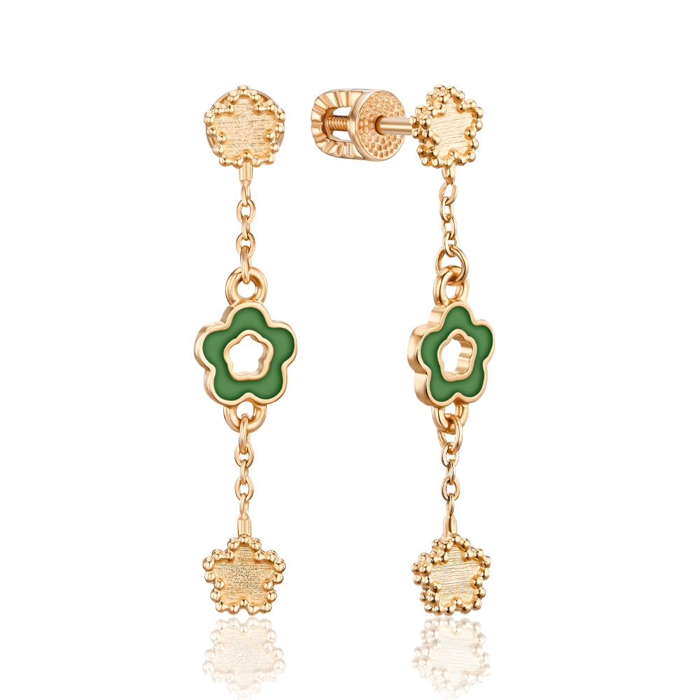 Золоті сережки з емаллю 27006/01/0/410